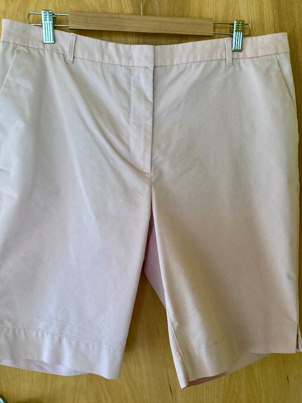 Pale pink Marks & Spencer cotton-rich chino shorts US12